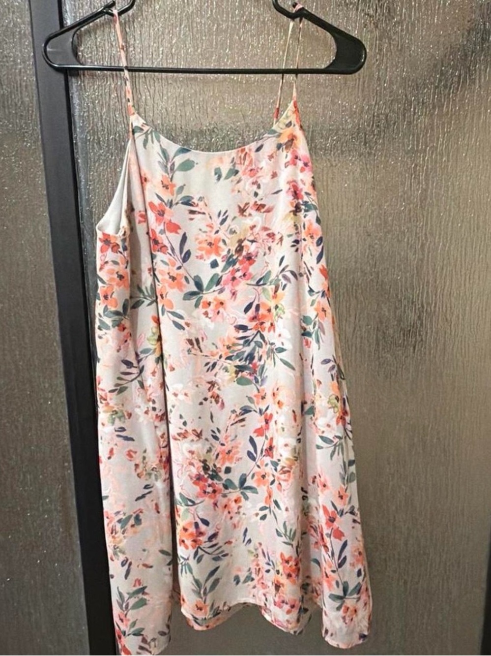 Floral Slip Dress in Cream and Coral - Women